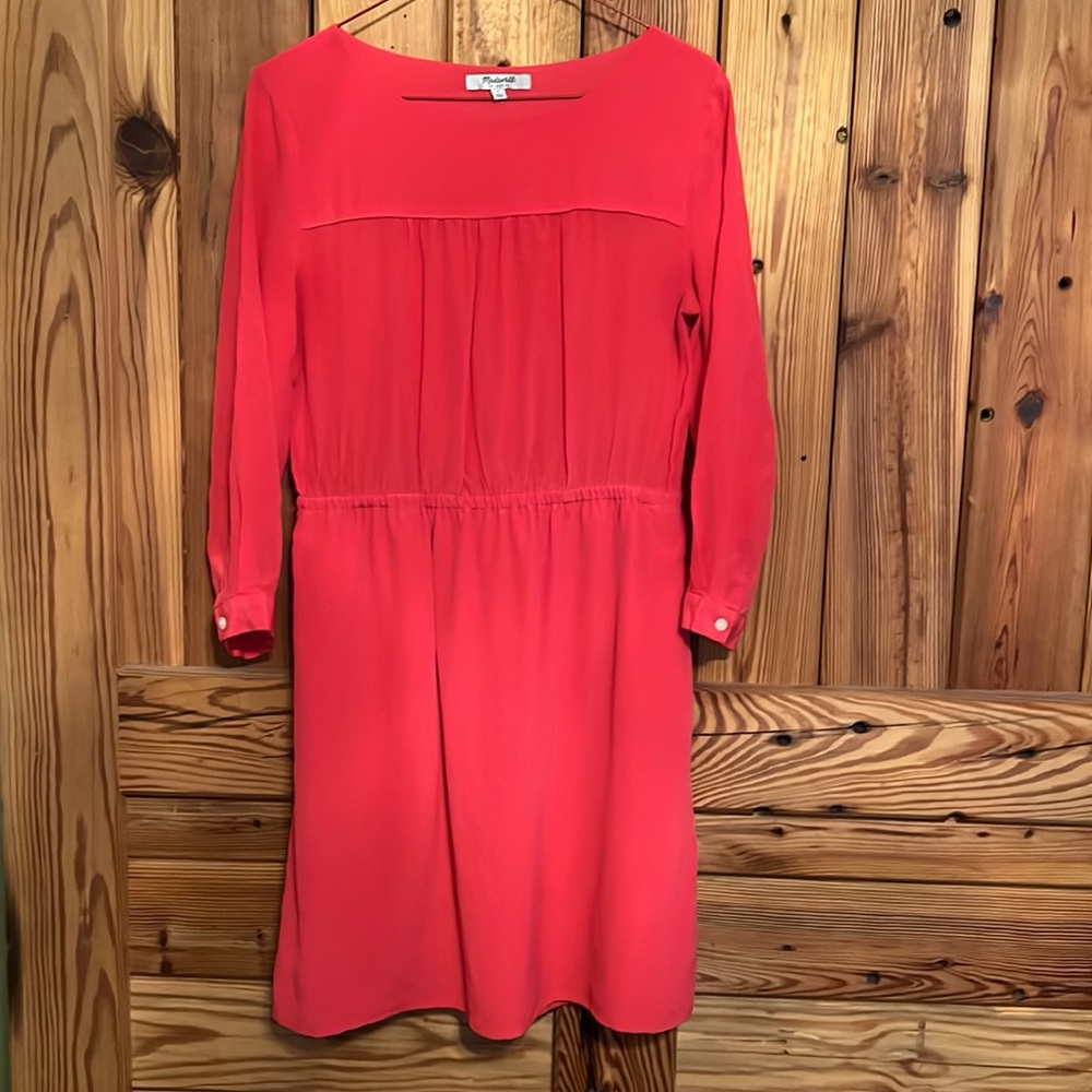 Madewell Wild Day Silk Dress in Pink